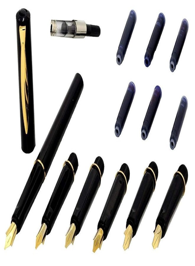 kreni Calligraphy Set with 6 Nibs & 6 Ink Cartridges Small Lettering Pen Set - Image 2