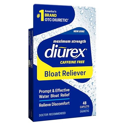 Diurex Diurex CaffeineFree Bloat Relief Maximum Strength Relieve Water Bloat Discomfort Up to 6 Hours of Relief 48 Count