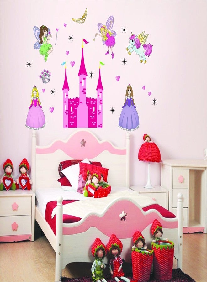 Asmi Collections Angel Castle Princess Fairy Wall Stickers for Kids Room AY833 - Image 2