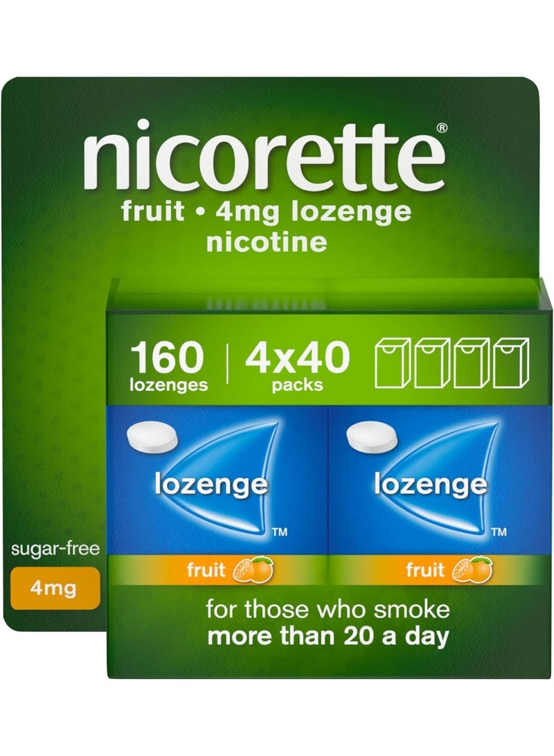 Nicorette 4mg Lozenge, Fruity Flavour - 160 Pieces (4 x 40 Packs) - Image 1