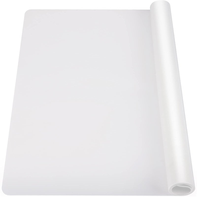 Ewen 25.6x17.7in 2mm Silicone Mats for Kitchen Counter, Extra Large Thick Heat Resistant Baking Mat, Silicone Countertop Protector Mat for Bar Air Fryer Crafts Work Glass Top Stove Cover Translucent - Image 1