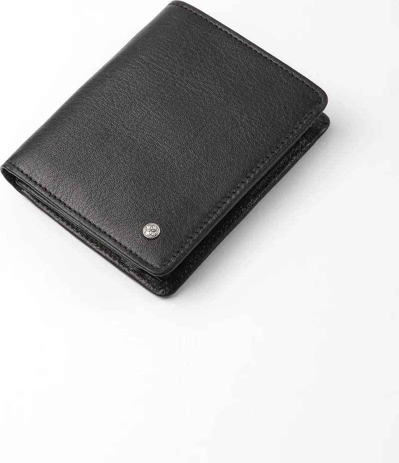 Cengiz Pakel Leather Black Wallet With Coin Compartment 13659T