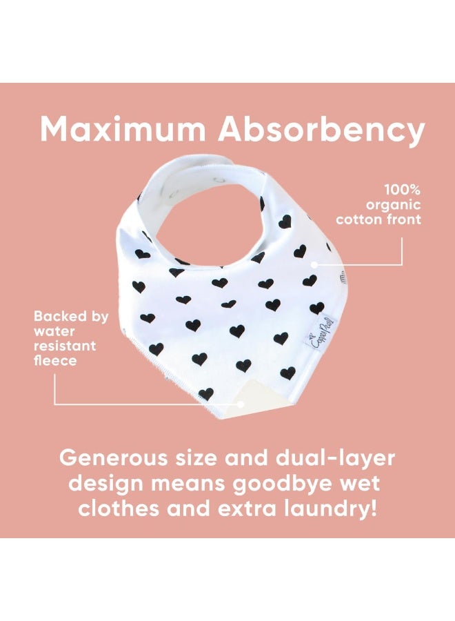 Copper Pearl Copper Pearl 4 Pack Soft Cotton Baby Bibs for Drooling and Teething, Absorbent Drool Bibs for Baby Girl, Adjustable to Fit Newborns to Toddlers, Tons of Styles (Blush Set) - Image 3