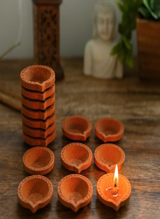 Hashcart Clay Diya Diwali Diyas [31 Pcs] Om Design Diya Lamp for Pooja - Mitti Diya Earthern Terracotta Diya - Diwali Decoration Indian Gift Items Hashcart® - Image 5