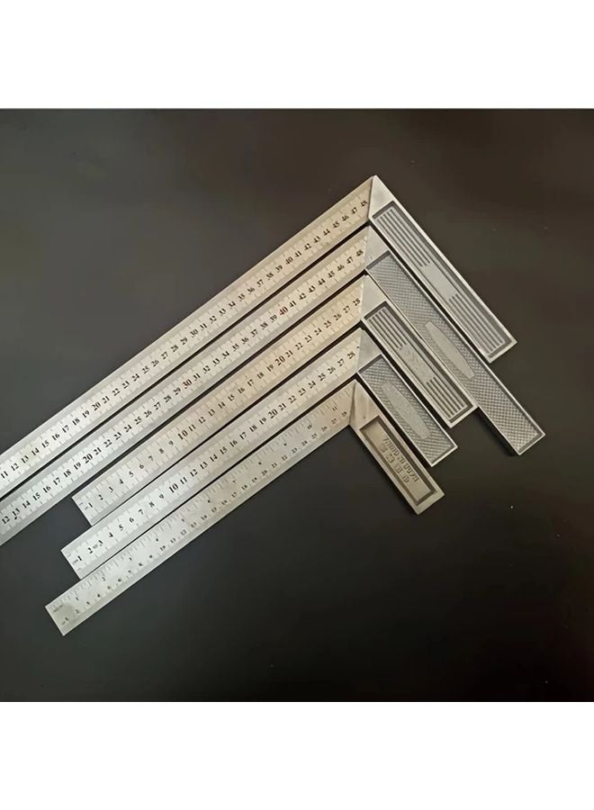 500mm Heavy Duty Metal Angle Ruler Silvery Precision Woodworking Tool For Accurate Measurements - Image 2