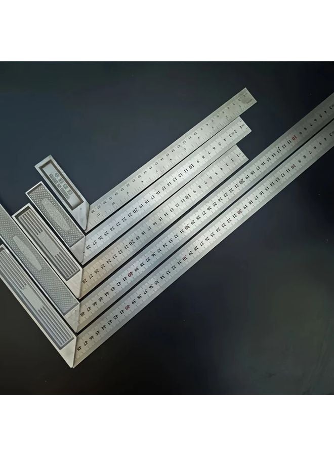 500mm Heavy Duty Metal Angle Ruler Silvery Precision Woodworking Tool For Accurate Measurements - Image 3