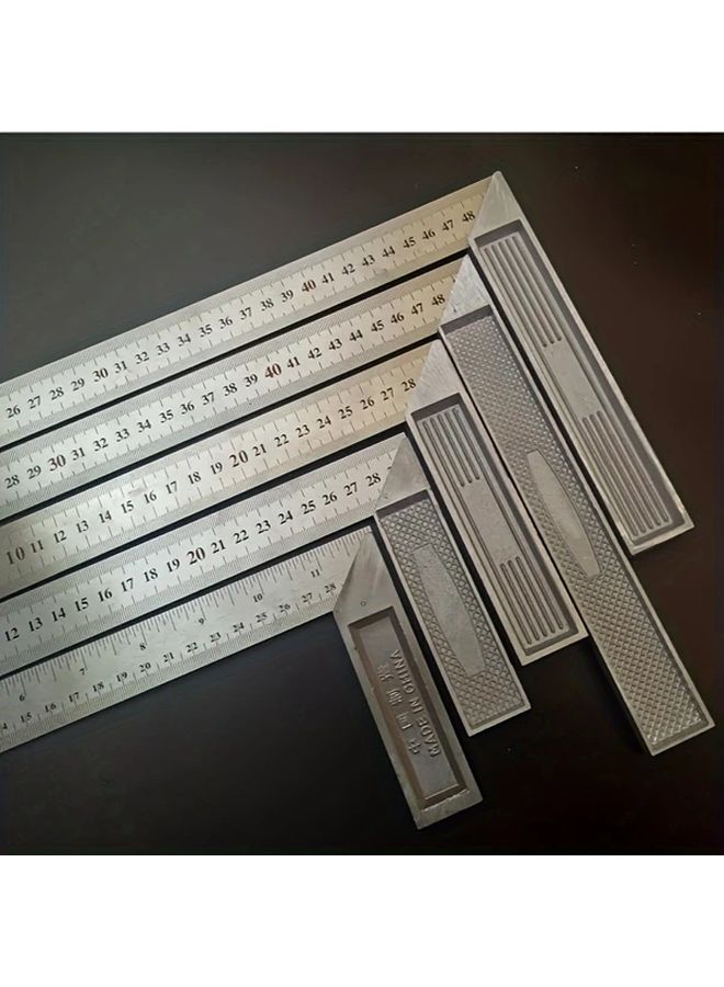 500mm Heavy Duty Metal Angle Ruler Silvery Precision Woodworking Tool For Accurate Measurements - Image 5