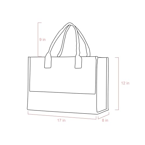 VANESSA ROSELLA Monogram Tote Bag with 100% Cotton Canvas and a Chic Personalized Monogram (Black Block Letter - J) - Image 3