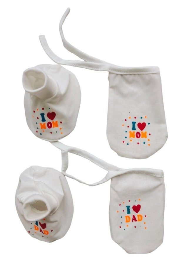 PREETENCY New Born Baby Boy and Girl Cotton Clothes DAD Printed Jabli Set, for Naming Ceremony 0-3Months (DAD) - Image 3