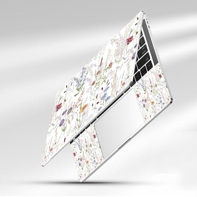 rayihni 12 12.1 13 13.3 14 15.4 15.6 INCH LAPTOP SKIN DECAL, LAPTOP SKINS STICKERS DECALS FOR NOTEBOOK PC, UNIVERSAL REUSABLE VINYL LAPTOP COVER STICKER, WATERPROOF ART PROTECTOR I COLORFUL WEEDS - Image 3