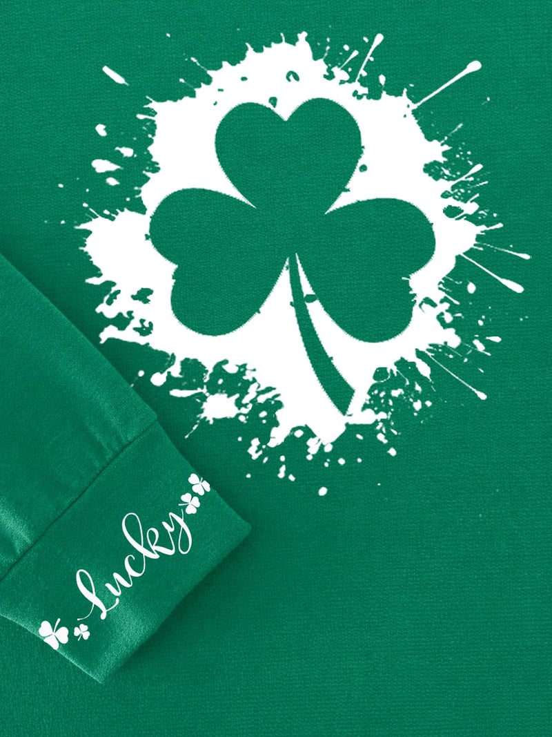 tiqwova St. Patricks Day Shirts for Women, Clover Shamrock Long Sleeve Shirts for Women (St-02-M) - Image 4