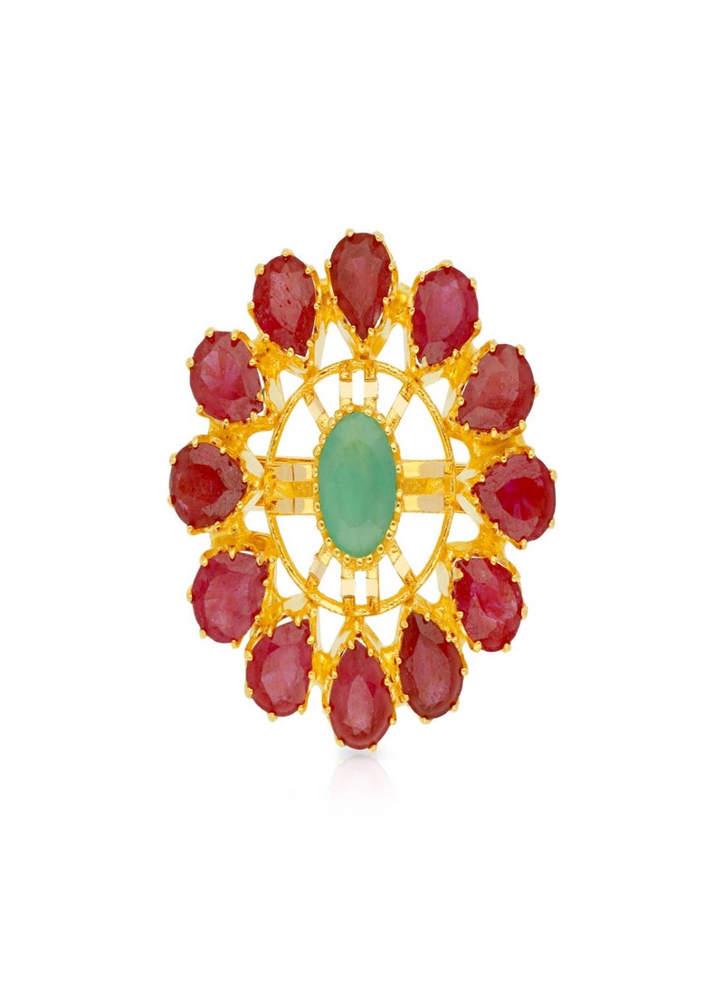 Malabar Gold and Diamonds 22 Carat 916 Purity Precia Gemstone Ring PRGGEN178RN1 for Women  - Image 2