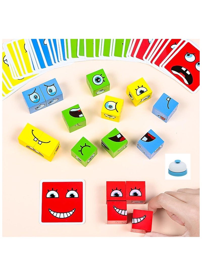 SYXUMLKLS مكعب سحري خشبي يتغير وجهه - لعبة بناء كتل مطابقة لتدريب التفكير المنطقي - لعبة دماغية - ألعاب لوحية تعليمية - ألعاب مونتيسوري للأطفال - Image 4