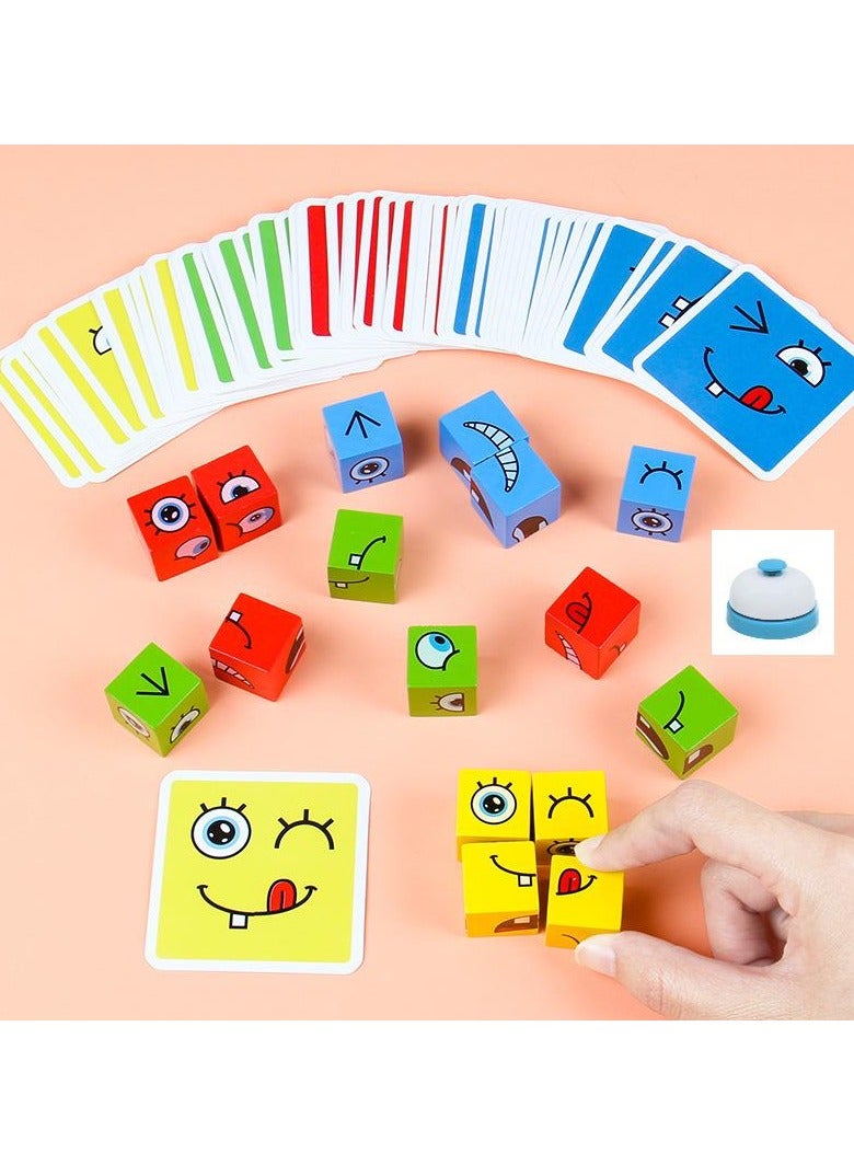 SYXUMLKLS مكعب سحري خشبي يتغير وجهه - لعبة بناء كتل مطابقة لتدريب التفكير المنطقي - لعبة دماغية - ألعاب لوحية تعليمية - ألعاب مونتيسوري للأطفال - Image 5