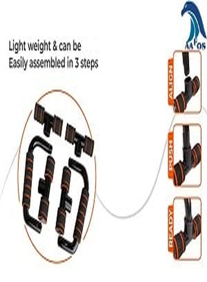 AAFOS Hard Fiber material push up bar Dips Chest press training push up stand for men and women Workout - Image 4