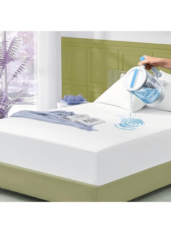 بروماس غطاء مرتبة فينيل محكم مقاس كينج – فينيل نقي - Image 1