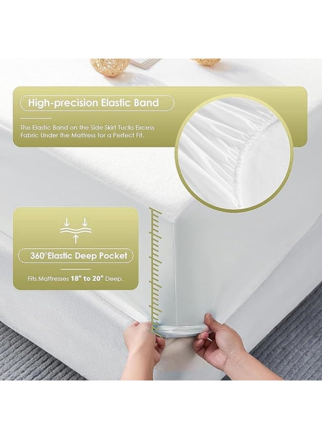 بروماس غطاء مرتبة فينيل محكم مقاس كينج – فينيل نقي - Image 3