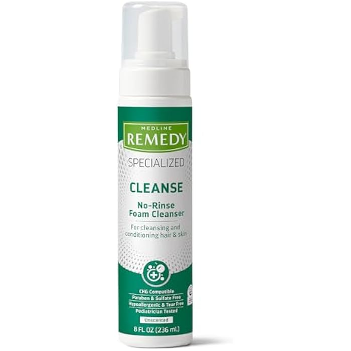 Medline Remedy Specialized No-Rinse Foam Cleanser, Gentle Skincare Solution, 8 oz. Bottle - Image 1