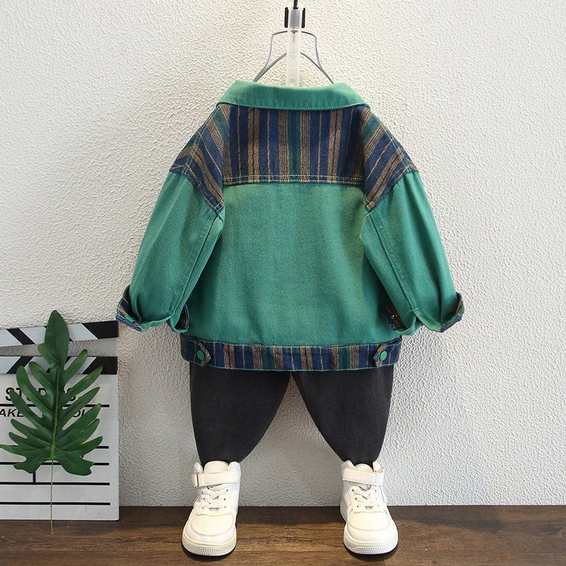 Boys' Autumn Jacket Denim Jacket Trendy Street Style Handsome Children'S Clothing Korean Version Toddler Boys' Fashion - Image 3