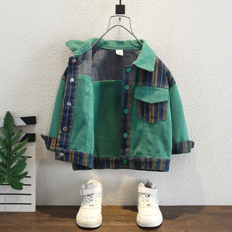 Boys' Autumn Jacket Denim Jacket Trendy Street Style Handsome Children'S Clothing Korean Version Toddler Boys' Fashion - Image 5