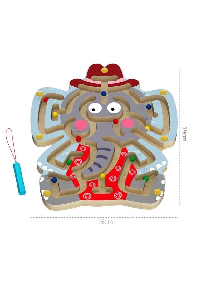 Educational Magnetic Maze Puzzle ，Wooden Magnetic Maze Toys for Kids 3+, Animal Interactive Puzzle Game Board Labyrinth - Image 5