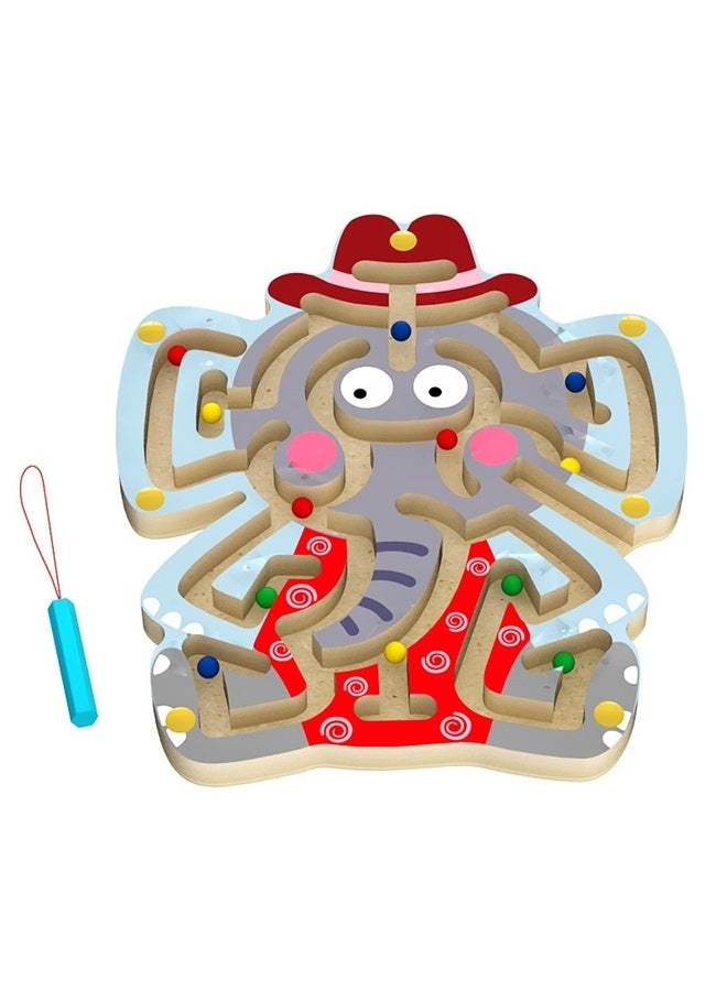 Educational Magnetic Maze Puzzle ，Wooden Magnetic Maze Toys for Kids 3+, Animal Interactive Puzzle Game Board Labyrinth - Image 1
