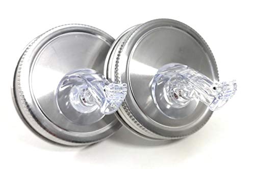 AmeriPour Mason Jar Pour Spouts Stainless With Flap - For Moonshine And Whiskey - Made 100% In The USA. Free Flow Mason Jar Spouts That Don't Leak - No Cracks, Just A Perfect Cocktail Pour Everytime. 2 Pack - Image 3