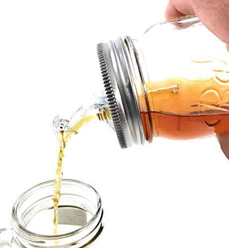 AmeriPour Mason Jar Pour Spouts Stainless With Flap - For Moonshine And Whiskey - Made 100% In The USA. Free Flow Mason Jar Spouts That Don't Leak - No Cracks, Just A Perfect Cocktail Pour Everytime. 2 Pack - Image 5