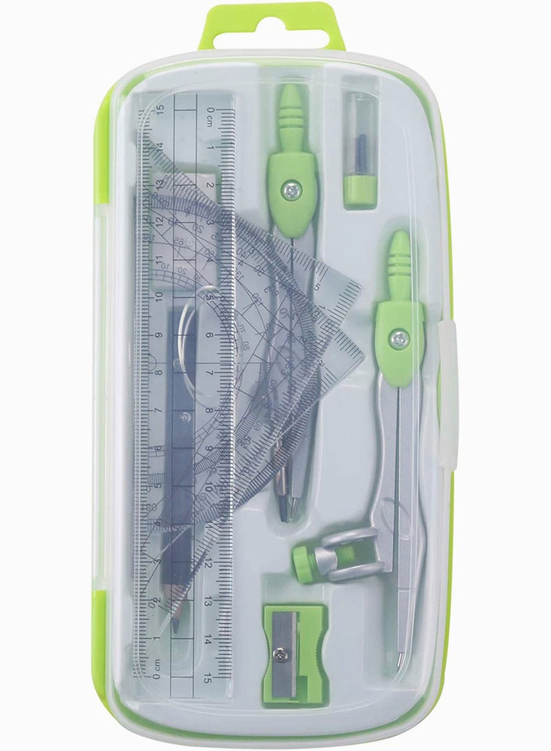 SYOSI Math Geometry Kit Sets 10 Piece Student Supplies with Shatterproof Storage Box, Includes Rulers, Protractor, Compass, Eraser, Pencil Sharpener, Lead Refills, Pencil, for Drafting and Drawings - Image 5