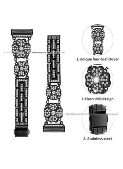 NIBEMINENT Luxury Four-Leaf Clover Rhinestone Watch Band for Fitbit Versa 4/3 and Sense 2  - Image 3