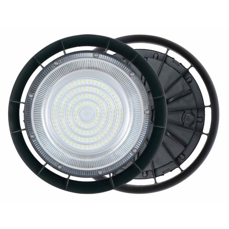 100W High Bay Super Bright، أبيض 6500K UFO High Bay LED أضواء المحلات التجارية، أضواء المستودعات، IP65 إضاءة UFO المقاومة للماء للمستودعات التجارية/ورشة العمل/مصنع المرآب/صالة الألعاب الرياضية، ضمان لمدة عام - Image 2