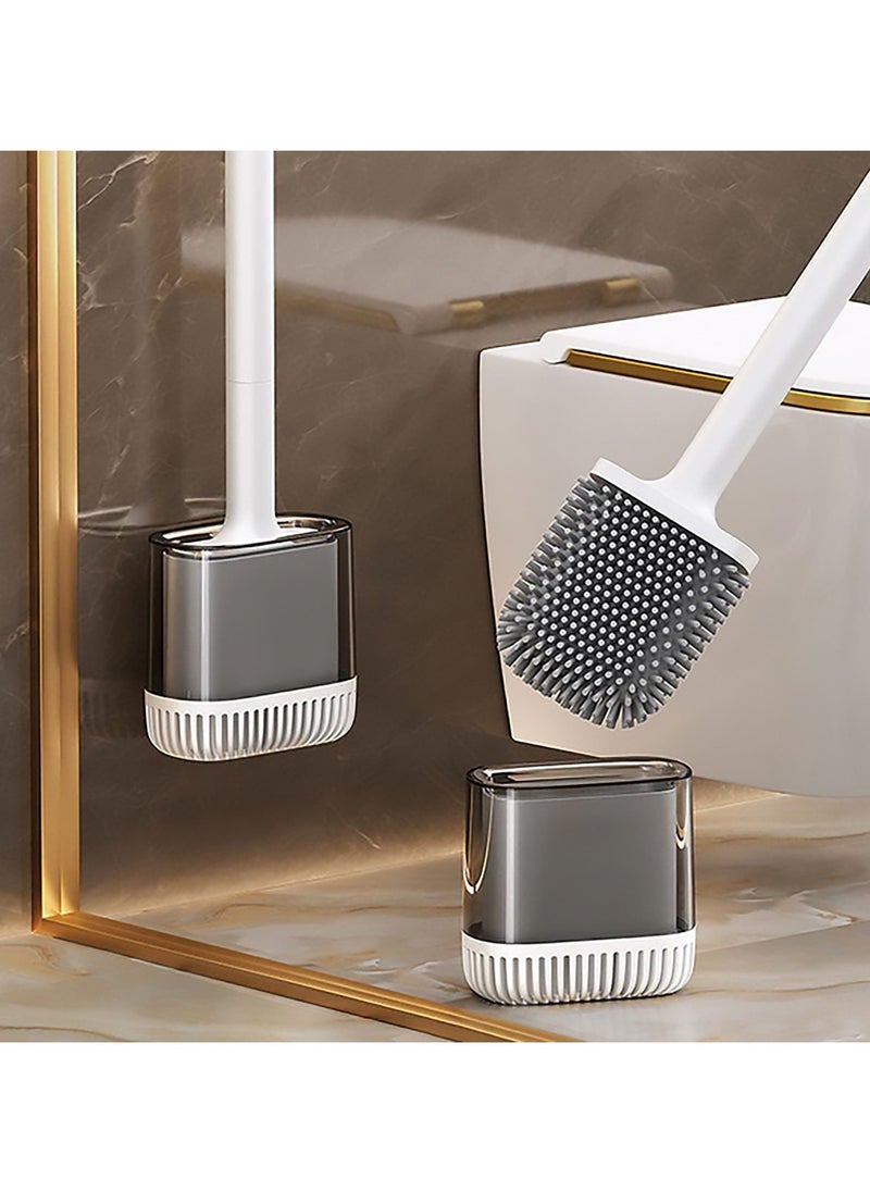 LIMITLESS Toilet Brush and Holders Bathroom with Solid Bristles Toilet Brush Holder Non-Marking Wall-Mounted Toilet Brush Kit for Toilet Cleaning  - Image 2