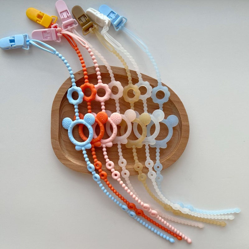 Baby Packing Bite Nipple Chain Nipple Gum Silicone Nipple Chain Cute Bear Lanyard Nipple Clip - Image 4