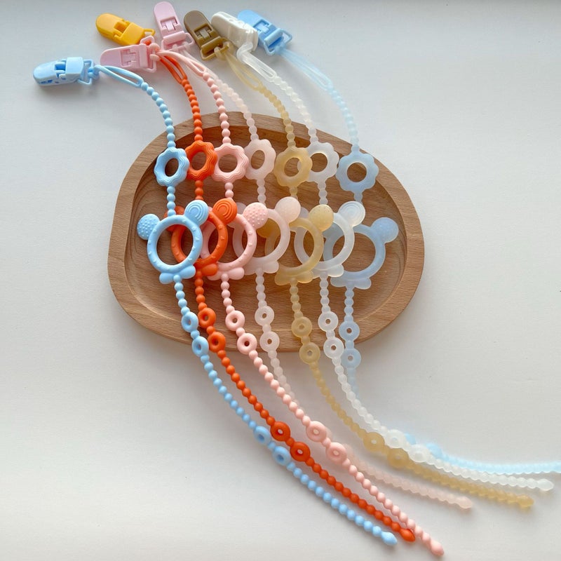 Baby Packing Bite Nipple Chain Nipple Gum Silicone Nipple Chain Cute Bear Lanyard Nipple Clip - Image 3
