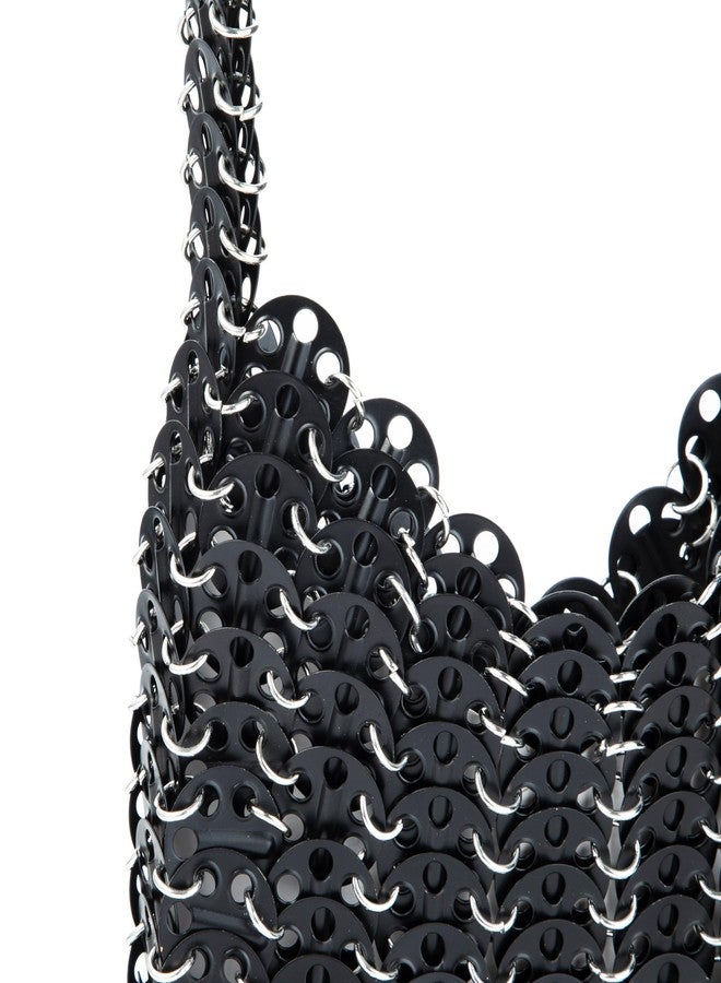 Abvokury Women's Metallic Disc Party Handbag - Metal Sequin Top Handle Bag for Parties - Image 3
