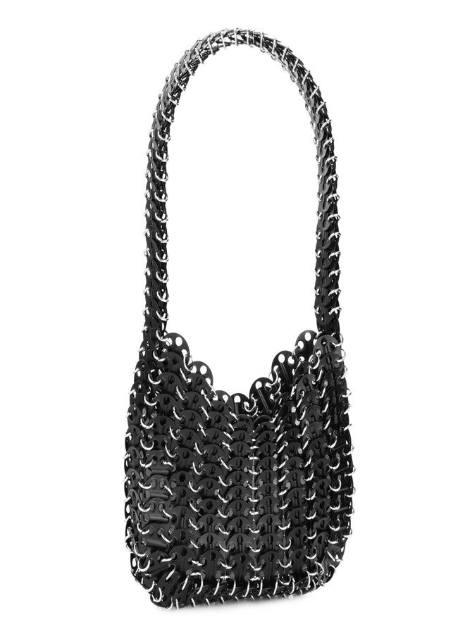 Abvokury Women's Metallic Disc Party Handbag - Metal Sequin Top Handle Bag for Parties - Image 2