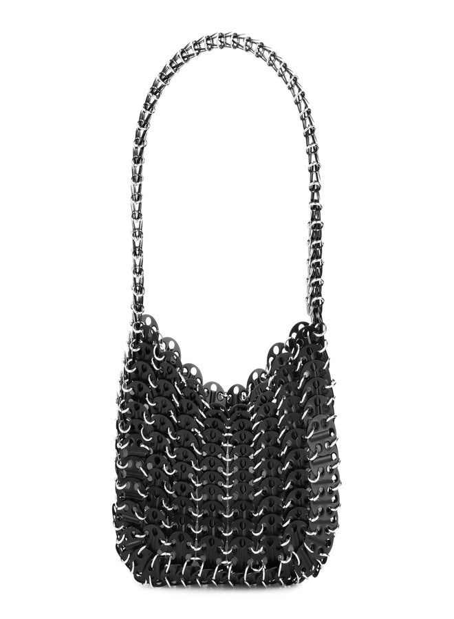 Abvokury Women's Metallic Disc Party Handbag - Metal Sequin Top Handle Bag for Parties - Image 1
