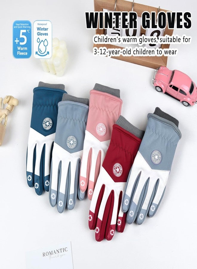 PARDUS Kids Winter Gloves with Fleece Lining for Warmth, Suitable for Primary School Boys and Girls, Thickened for Biking and Snow Play, Windproof and Waterproof Cycling Gloves(Red, L) - Image 2