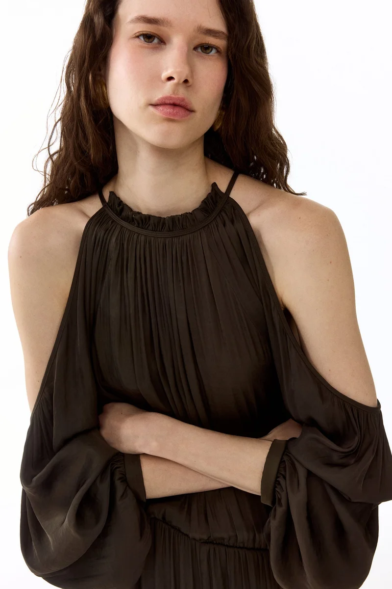 H&M  Cold-shoulder satin jumpsuit for Women | Best Price UAE
