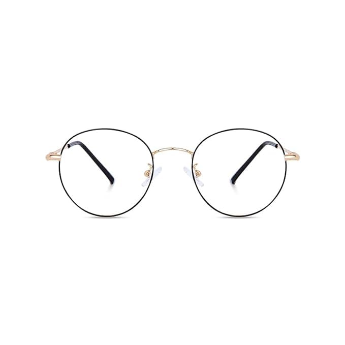 Mashamart® Round Shape Blue Cut Antiglare Computer Eyeglasses for Men and Women | Blue Light Filtering Glasses for Computer and Mobile Use | 100% UV Protection | Gold & Silver Rose Gold - Image 4