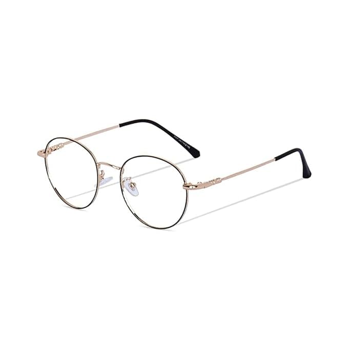 Mashamart® Round Shape Blue Cut Antiglare Computer Eyeglasses for Men and Women | Blue Light Filtering Glasses for Computer and Mobile Use | 100% UV Protection | Gold & Silver Rose Gold - Image 2
