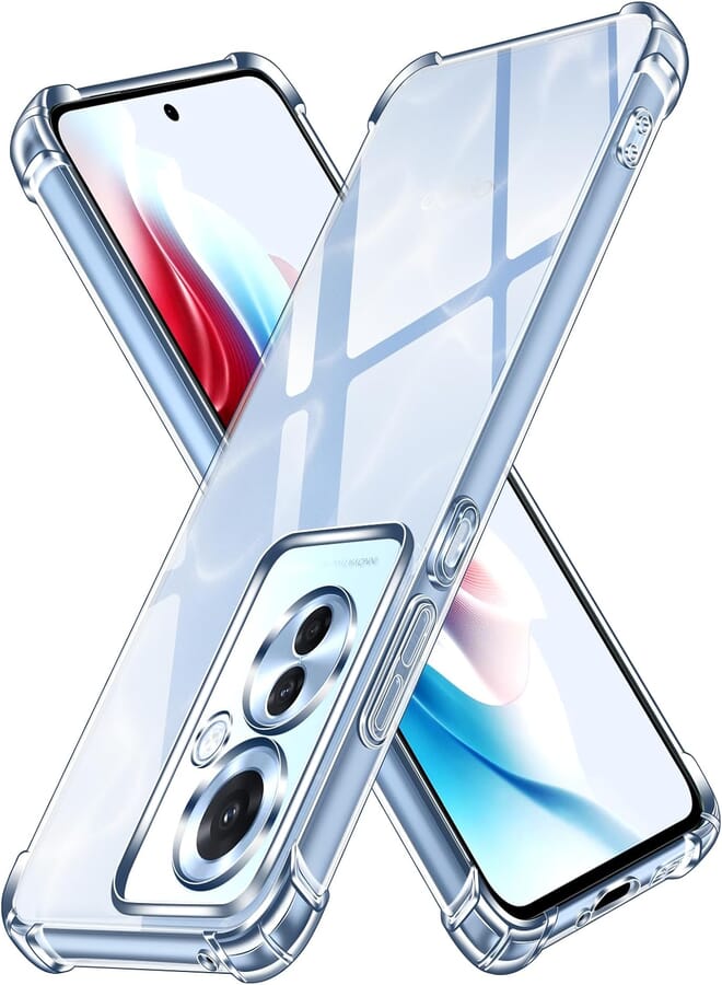 iVoler Cover for Oppo Reno11 F 5G / Oppo Reno 11F 5G, Transparent Shockproof Case for Shock Absorption with Soft TPU Bumper, Thin Soft Silicone TPU Protective Case