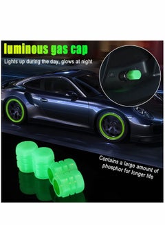 Y&D Car Tire Valve Cap, 4PCS Green Fluorescence, Bike Motorcycle Noctilucous Illuminated Universal Wheel Caps for Truck Motorcycles Tires, Need Sunlight to Absorb Energy  - Image 3