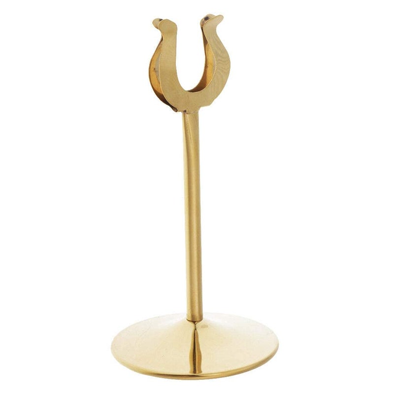 FINALITY PVD Coating Stainless Steel 4" Trishul (U) Shaped Table Number Place Card Holder Menu Stand for Wedding, Restaurant (Pack of 4) - Image 2