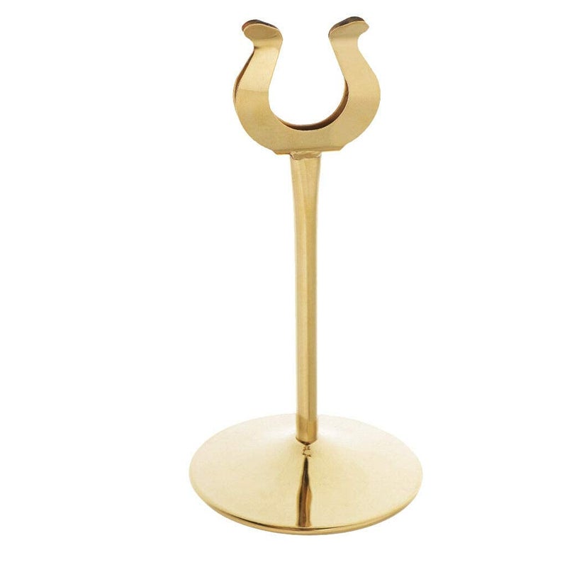FINALITY PVD Coating Stainless Steel 4" Trishul (U) Shaped Table Number Place Card Holder Menu Stand for Wedding, Restaurant (Pack of 4) - Image 3
