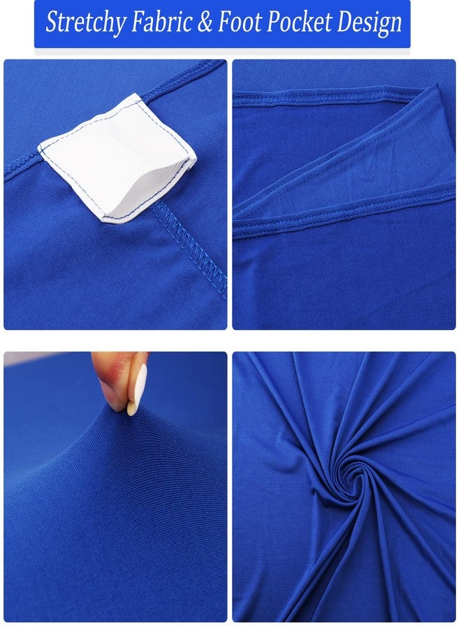 Fivenl 6FT Spandex Table Cover Table Cloth for Folding Tables Fitted Rectangular Tablecover Washable Wrinkle Resistant Polyester Stretch Tablecloth Protector for Wedding Banquet Party (4 Pack, Royal Blue) - Image 3