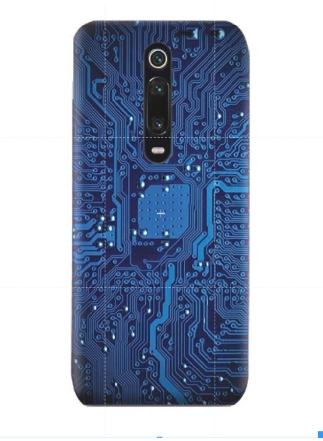 إيه إم سي ديزاين غطاء حماية لهاتف شاومي مي 9T مزين بنمط لوحة دارة كهربائية