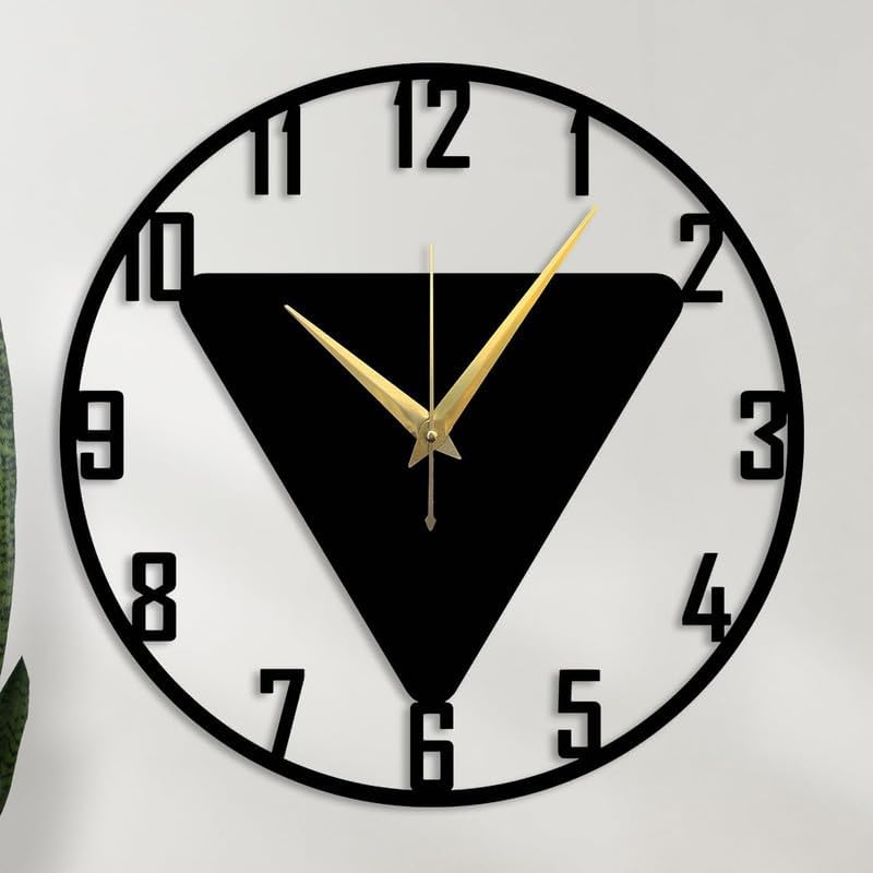 Reyox Material Metal Wall Clock Big Size Wall Clock Modern Clocks for Living Room Stylish Wall Clocks for Home Antique Big Size Modern Wall Watch for Home DecorBlack40 cm DA53