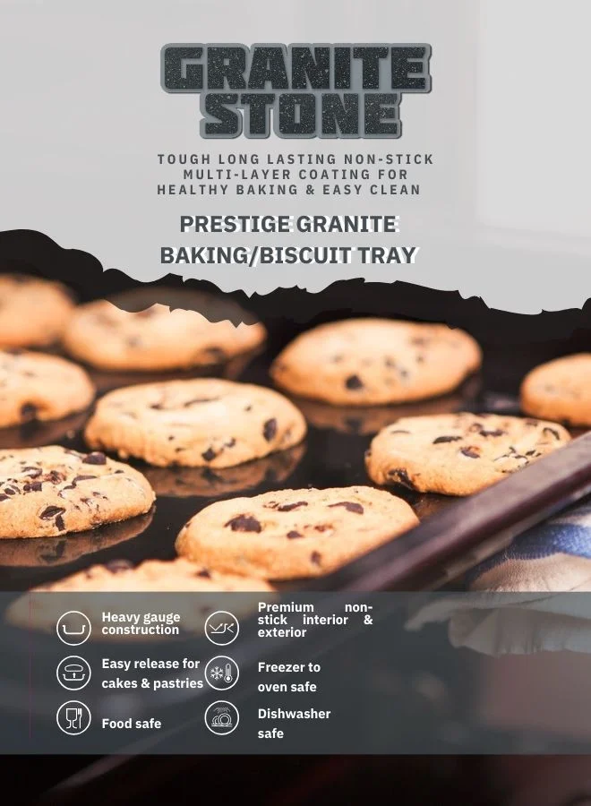 Prestige Granite Baking/Biscuit Tray | Premium Non-Stick Coating pan