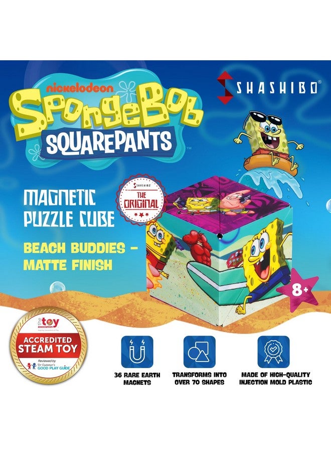 SHASHIBO Spongebob Squarepants Shape Shifting Box - STEM Magnetic Fidget Cube That Transforms Into Over 70 Shapes, Download Fun in Motion Toys Mobile App (Beach Buddies) - Image 2